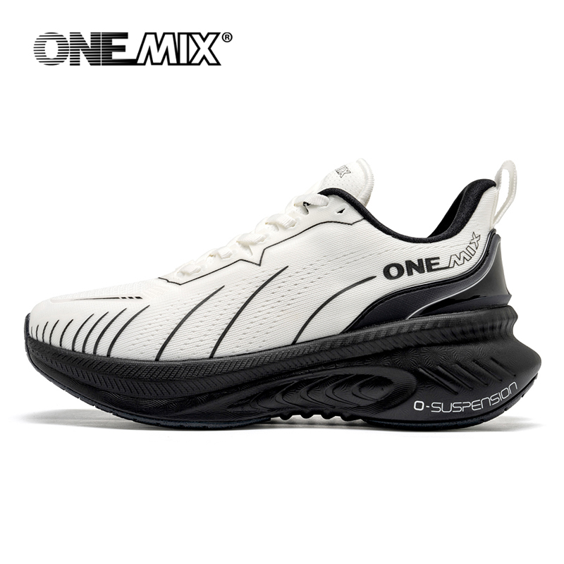 Reflective Night Running Shoes - Onemix男性用の新しいクッション性のランニングシューズ適切な重いランナーレースアップスポーツ女性滑り止め屋外運動男性用スニーカー