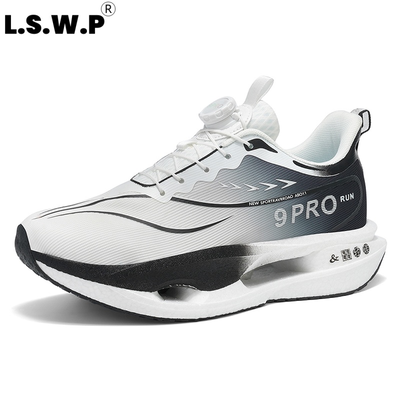 Carbon Plate Marathon Racing Shoes - メンズランニングシューズとテニスシューズ メンズスポーツレーシングスニーカー カーボンプレート クイックロックバックル 通気性のあるマラソンシューズ