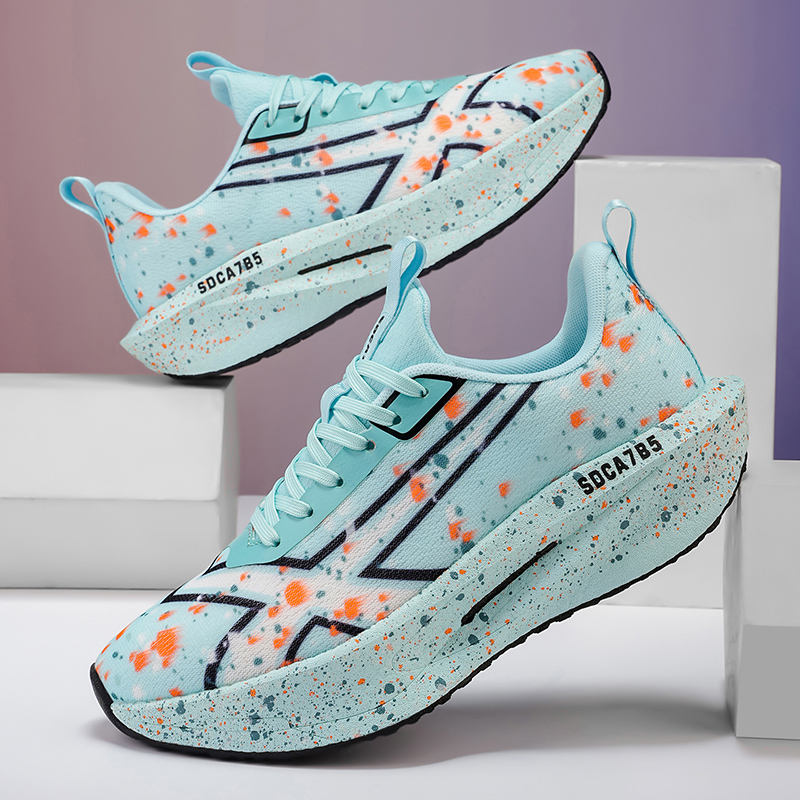 Lightweight Road Running Shoes - メンズ通気性ロードランニングシューズ - 衝撃吸収性と耐摩耗性ソール、EVAクッションパッド、軽量ローカットスニーカー