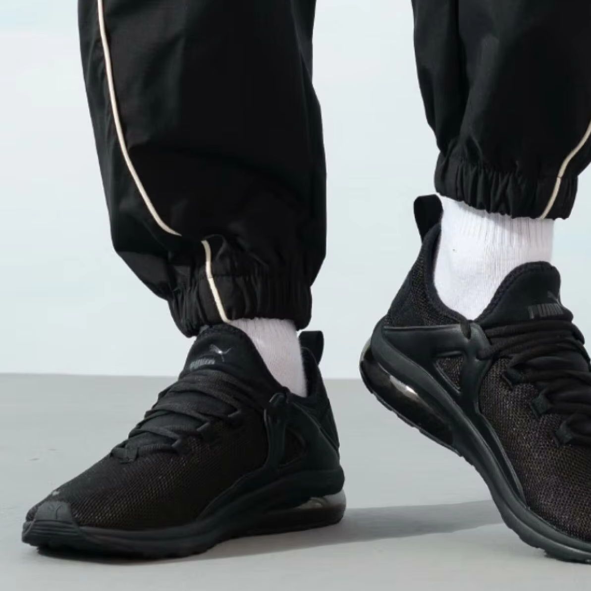 Knit Fabric Lace Up Sneakers - プーマ メンズ カジュアルシューズ 385669-02 ブラック ニットメッシュ