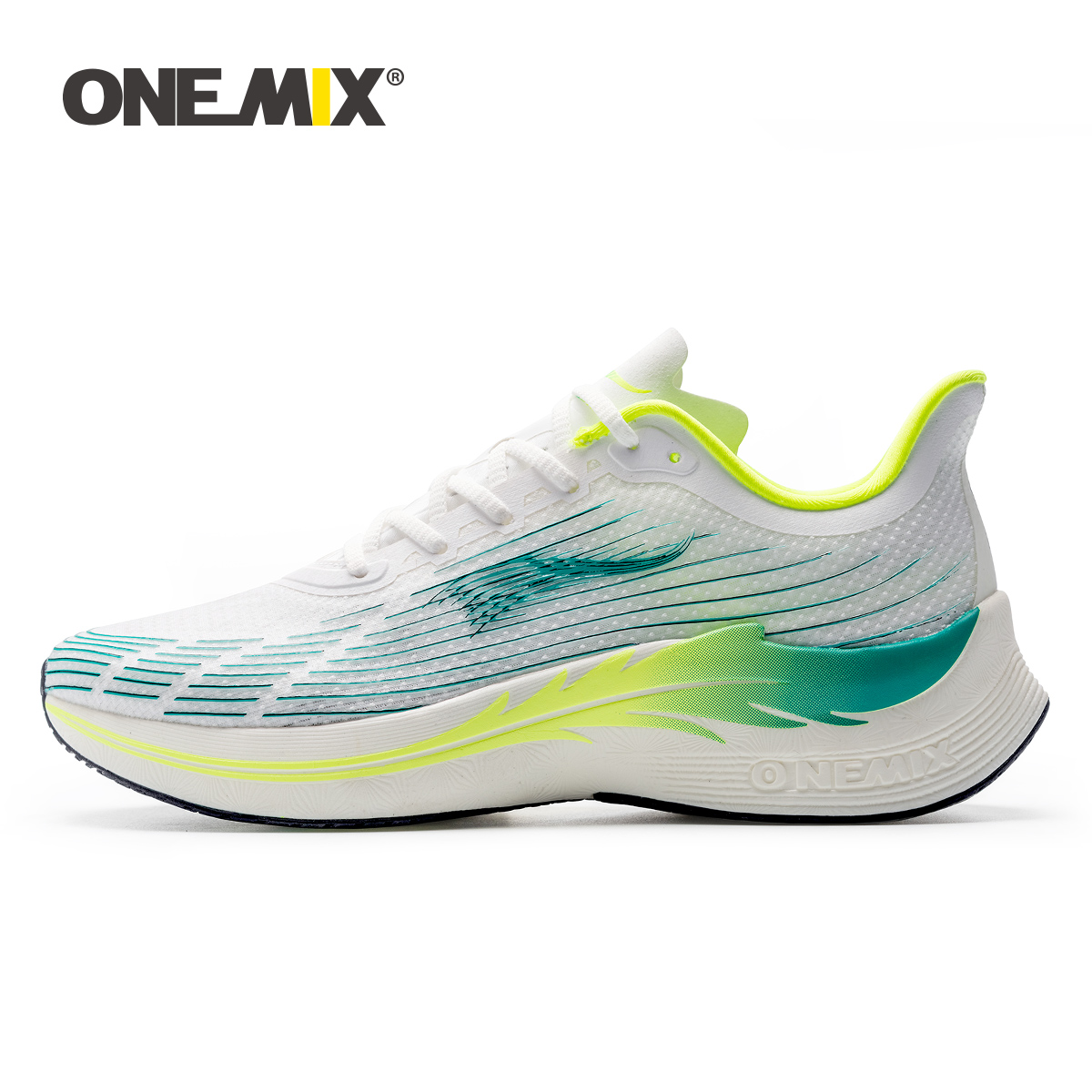Reflective Night Running Shoes - ONEMIX ランニングシューズ男性用通気性レーシングスポーツシューズカジュアルソフト新トレンドアウトドア男性滑り止めウォーキングスニーカー