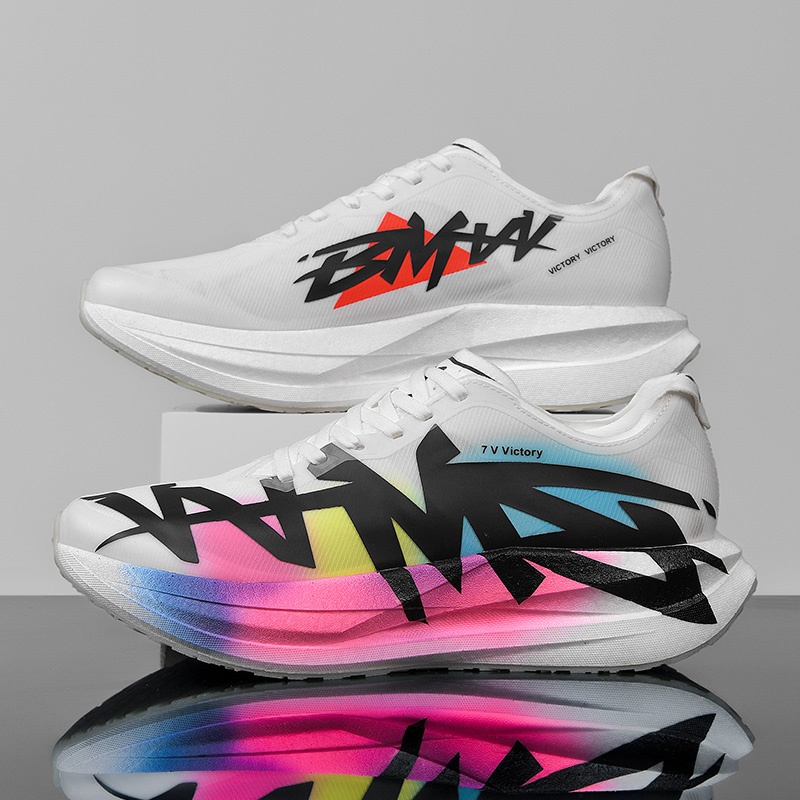 Breathable Mesh Athletic Shoes - アスレチックランニングシューズ男性マラソン専門トレーニングレーススポーツカーボンボード軽量女性用快適カジュアルスニーカー
