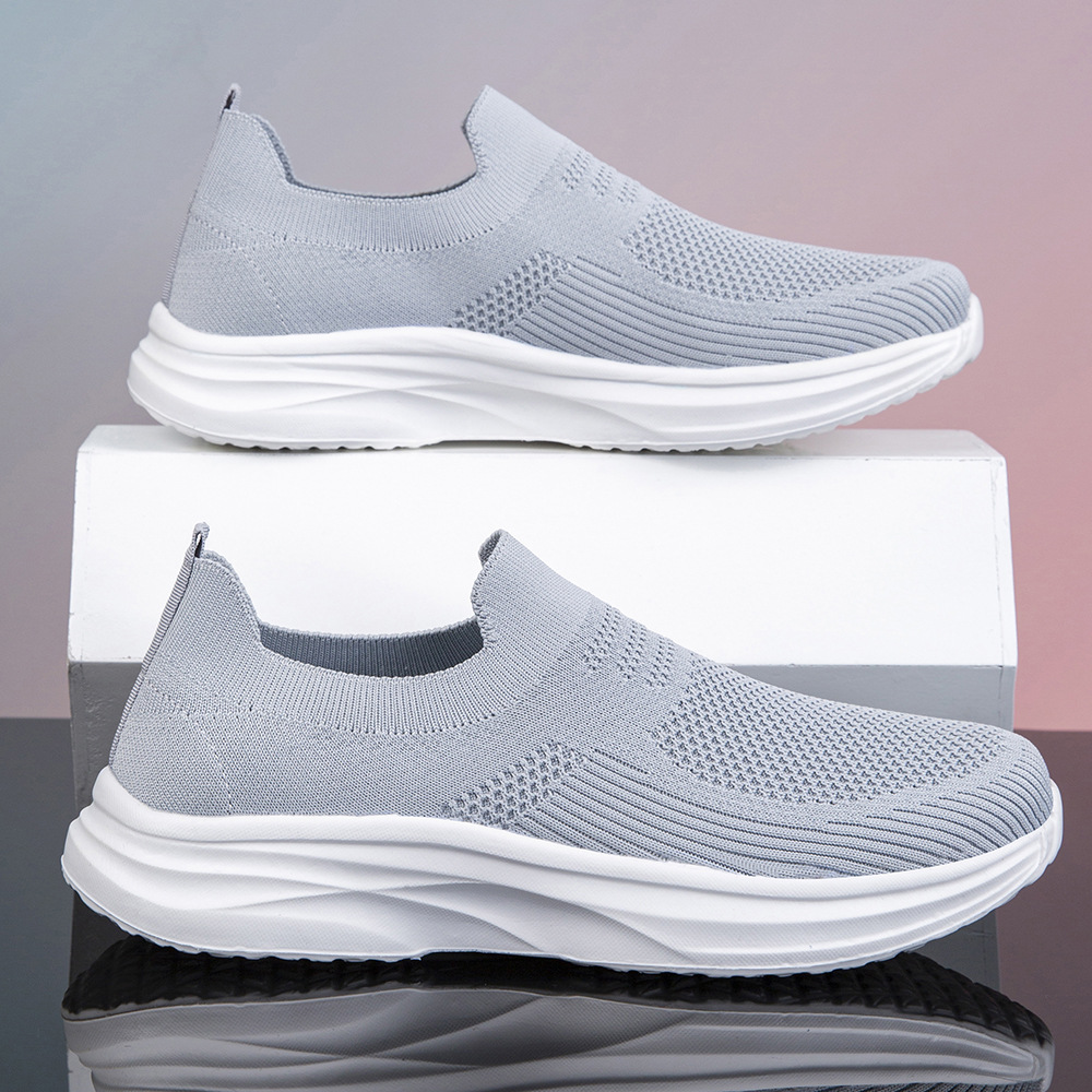 Shock Absorbing Gym Trainers - メンズウォーキングシューズ軽量通気性カジュアルメッシュランニングシューズスリッポンファッションテニススニーカーコンフォートジムワークアウトトレーナー