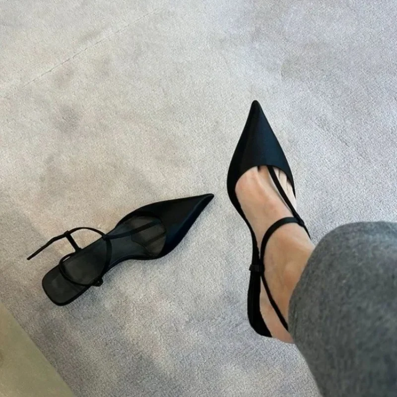 Sandals - 女性用靴 セクシーなポインテッドトゥ レディースサンダル 快適なローヒール トレンディなサンダル シンプルで多用途な大きいサイズのパンプス