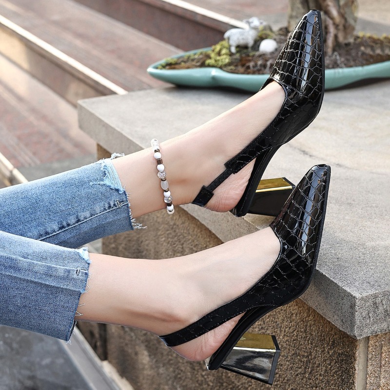 夏のハイヒールサンダル女性のセクシーな黒のトレンドドレスポン - Sandals のレビューと価格