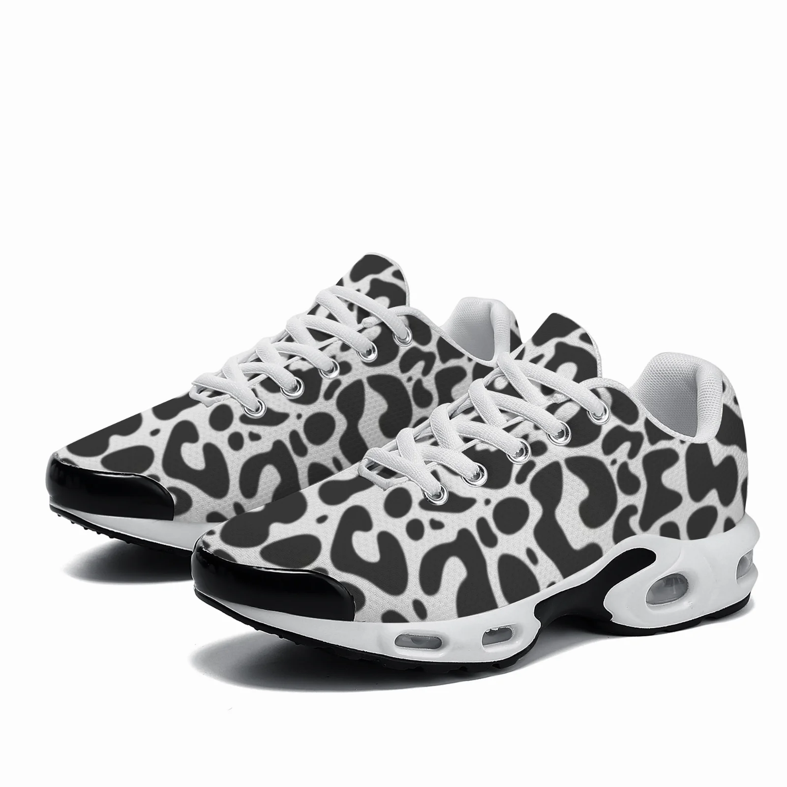カスタマイズ可能な黒のレオパード柄カジュアルエアクッションシ - Breathable Mesh Athletic Shoes のレビューと価格