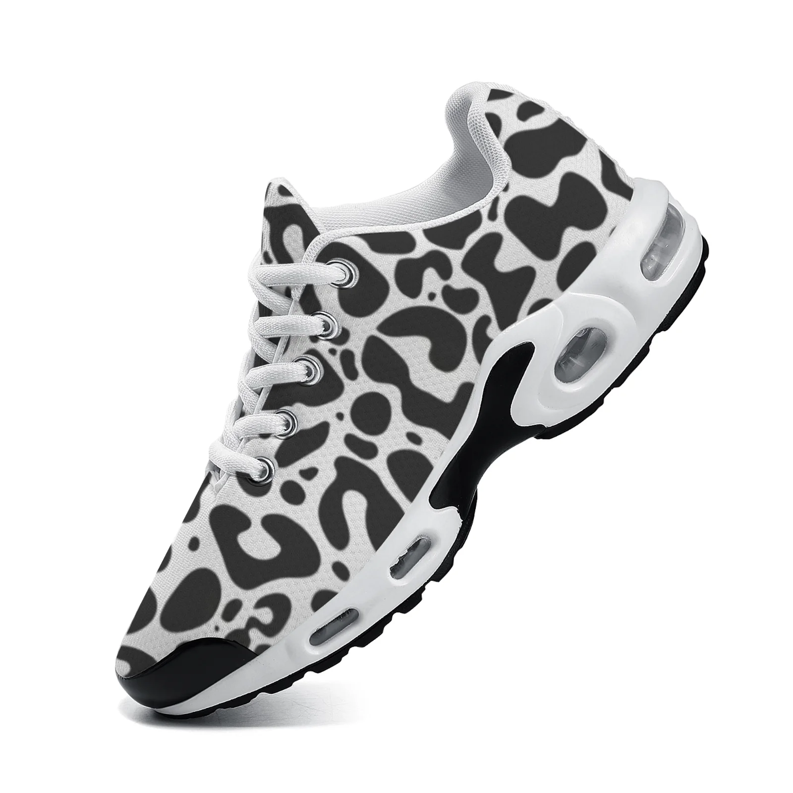 カスタマイズ可能な黒のレオパード柄カジュアルエアクッションシ - Breathable Mesh Athletic Shoes のレビューと価格