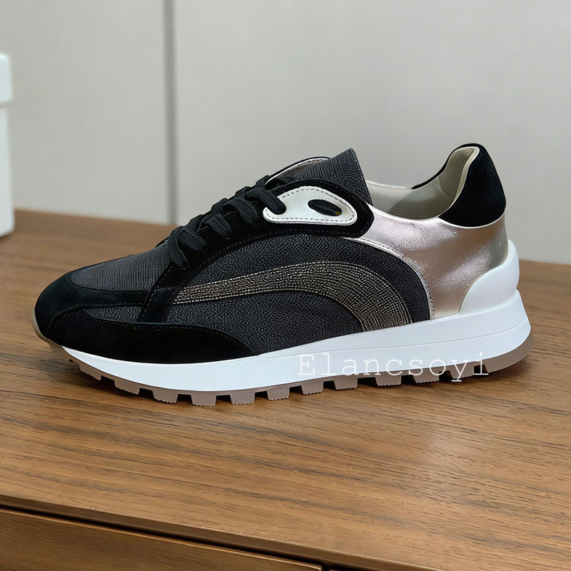 スニーカー女性レースアップストリングビーズ装飾フラット厚底ウ - Knit Fabric Lace Up Sneakers のレビューと価格