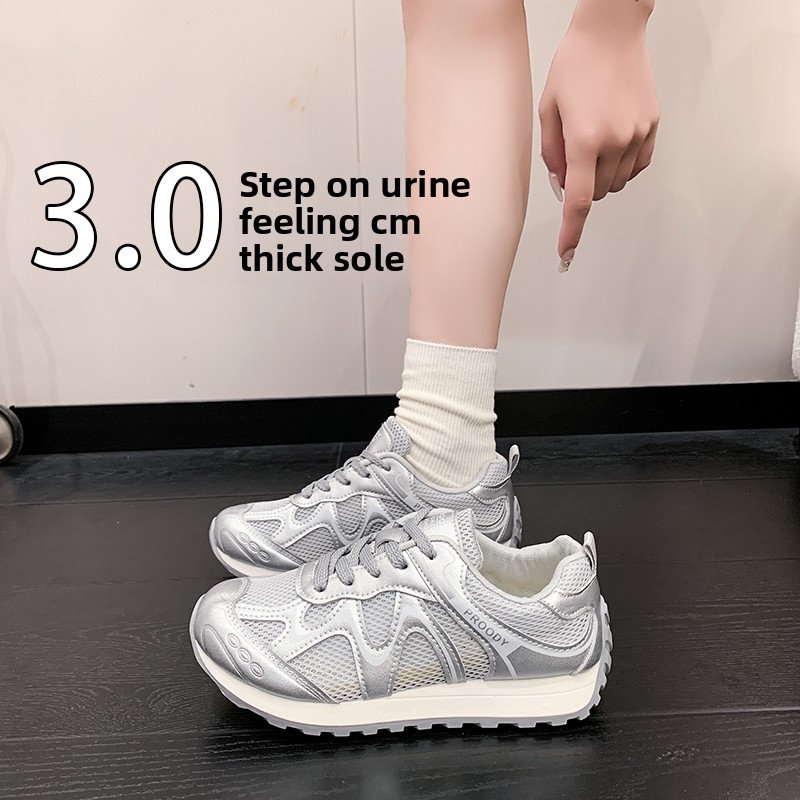 通気性のあるメッシュパネルアスレチックシューズ、レースアップ - Breathable Mesh Athletic Shoes のレビューと価格