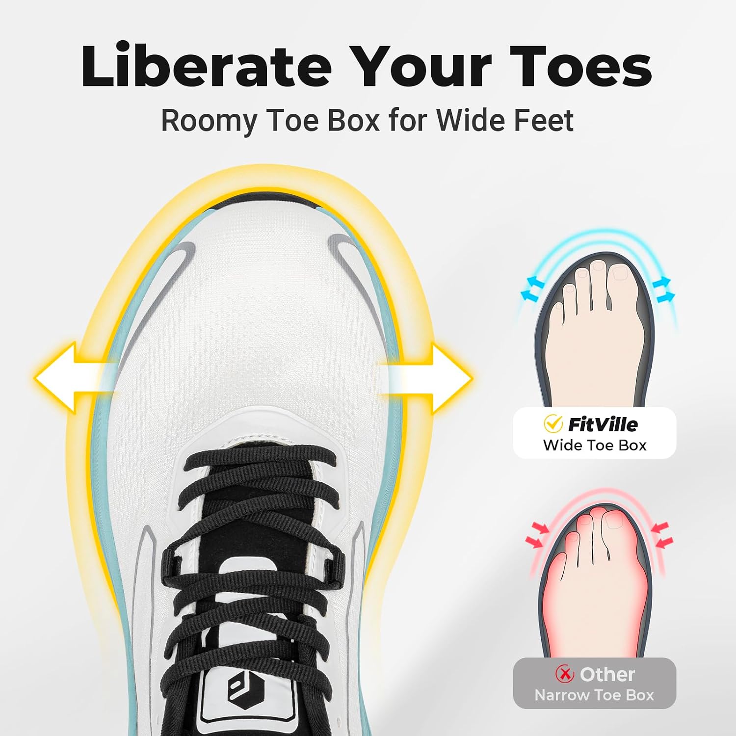 FitVille メンズ ワイドフィット ロードランニング＆ - Lightweight Road Running Shoes のレビューと価格