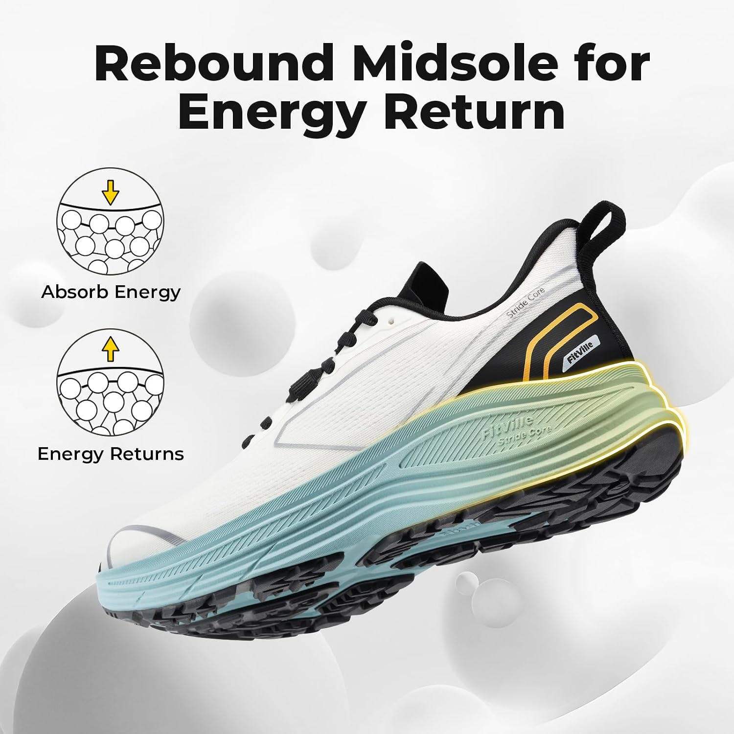 FitVille メンズ ワイドフィット ロードランニング＆ - Lightweight Road Running Shoes のレビューと価格