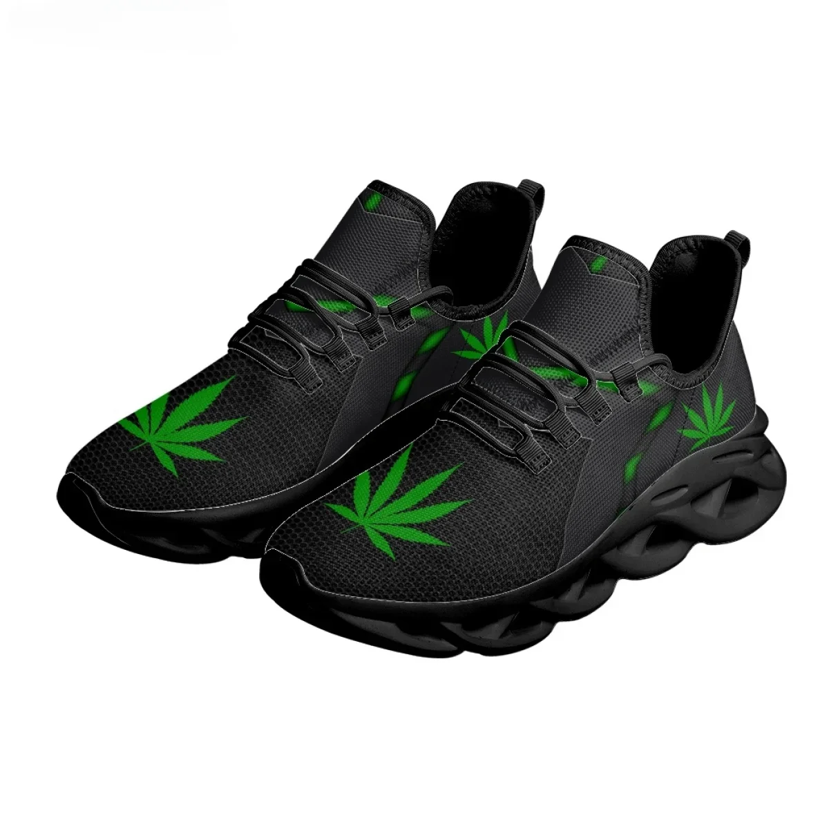 グリーンウィードリーフプリントアスレチックシューズ女性用通気 - Breathable Mesh Athletic Shoes のレビューと価格