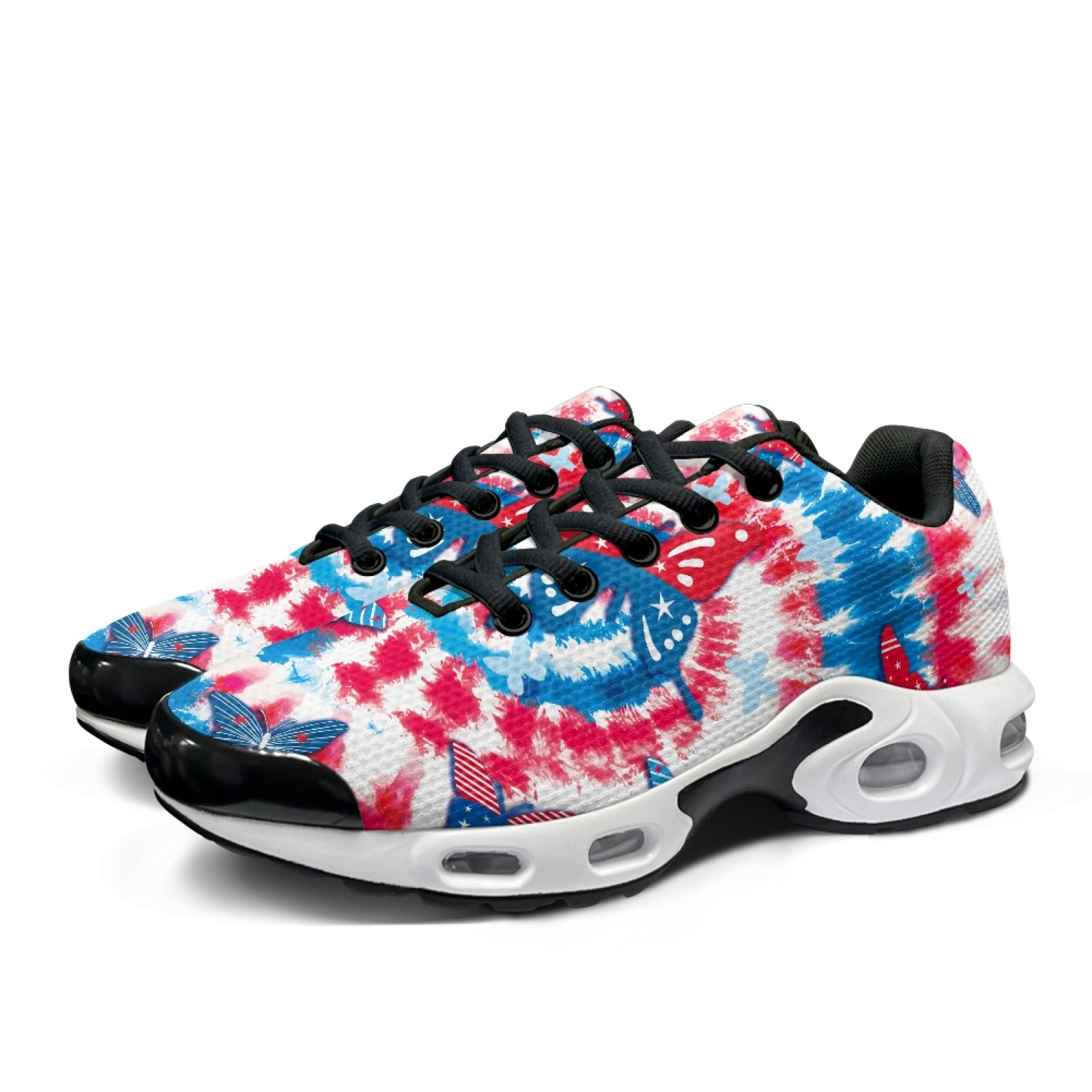 PENSTROLL バタフライタイダイ レースアップスニーカ - Air Cushion Jogger Shoes Men のレビューと価格