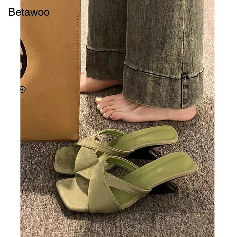 レディース カーブドブロックヒール ミュールサンダル クロス - Sandals のレビューと価格