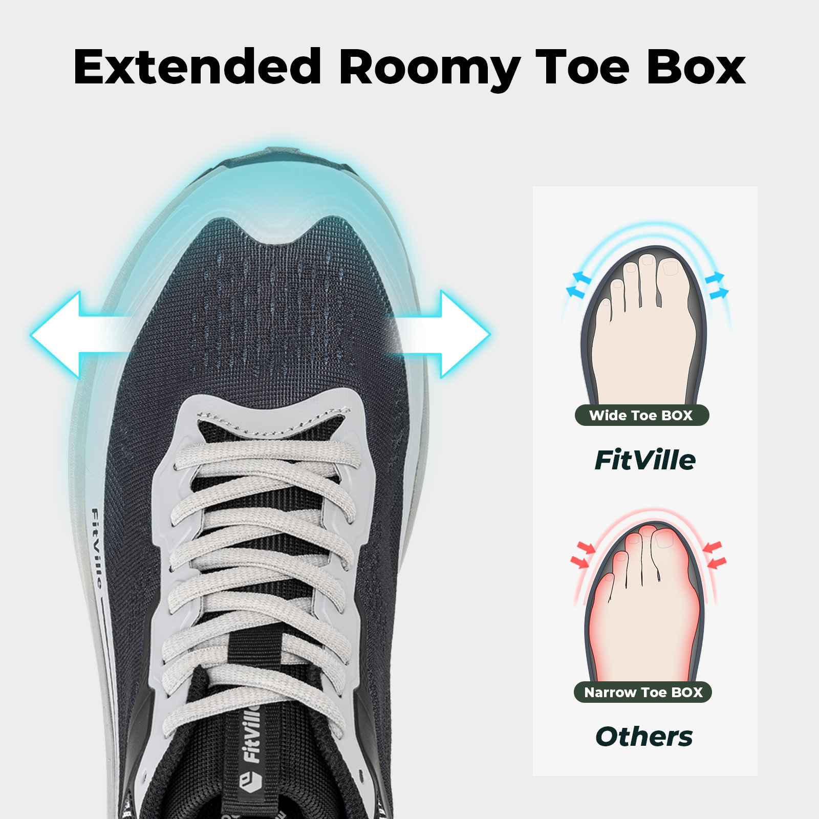 FitVille ワイドスポーツシューズ 耐摩耗性ハイキング - Anti Slip Trail Running Sneakers のレビューと価格