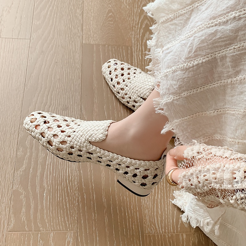2026 ファッションホット販売本革編み込みサンダル女性ロー - Sandals のレビューと価格