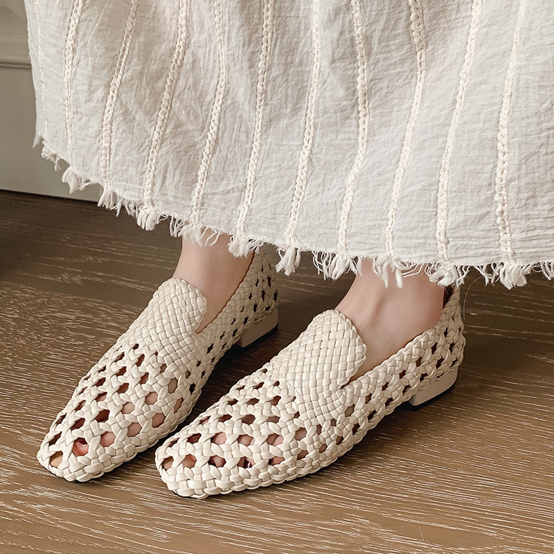 2026 ファッションホット販売本革編み込みサンダル女性ロー - Sandals のレビューと価格