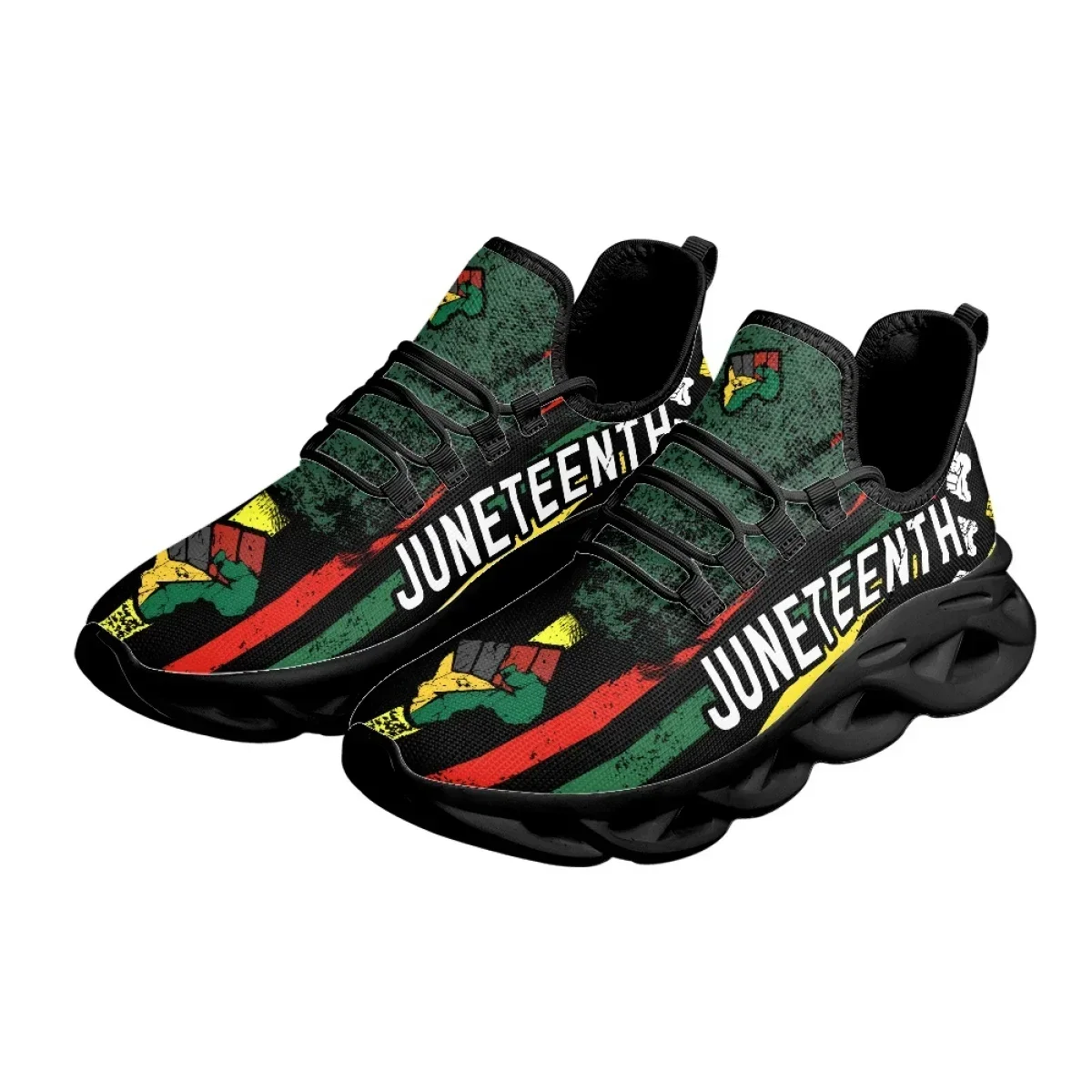 Juneteenth Peace and Love プリント - Breathable Mesh Athletic Shoes のレビューと価格