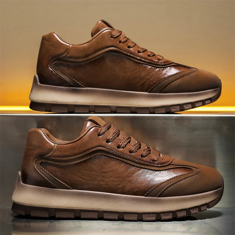 高級メンズスニーカー オールシーズン レザー カジュアル ス - Waterproof Goretex Running Shoes のレビューと価格
